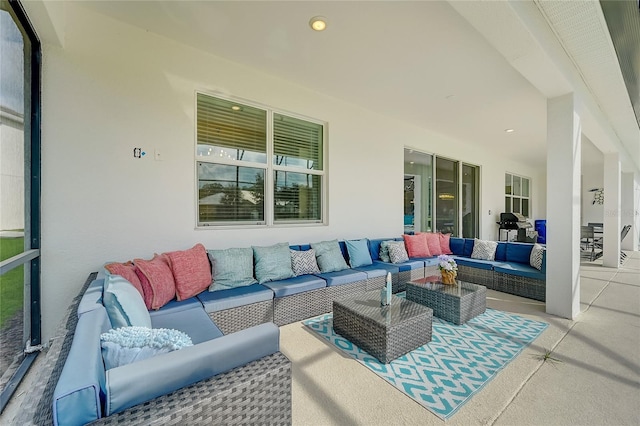 view of patio with outdoor lounge area