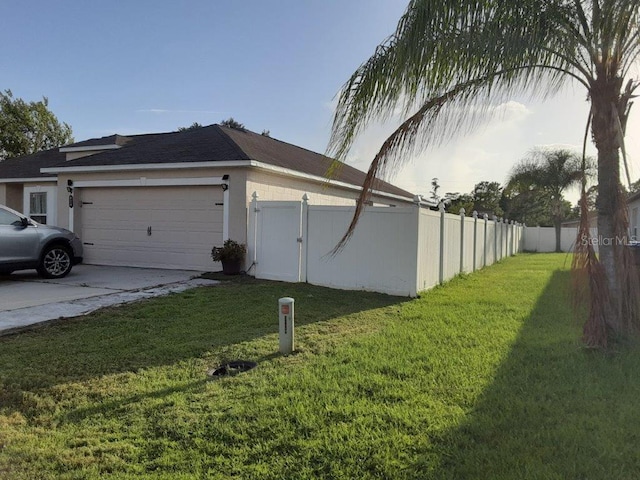 view of home's exterior with a yard