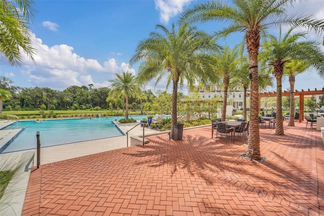 view of pool featuring a patio area