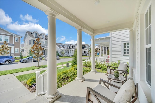 view of patio with a porch