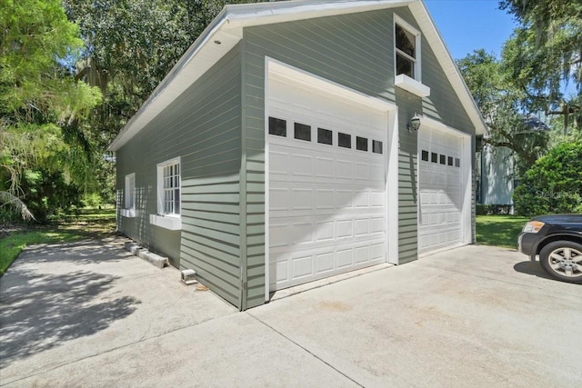 view of garage