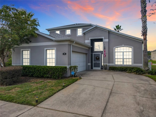 view of front of home featuring a garage