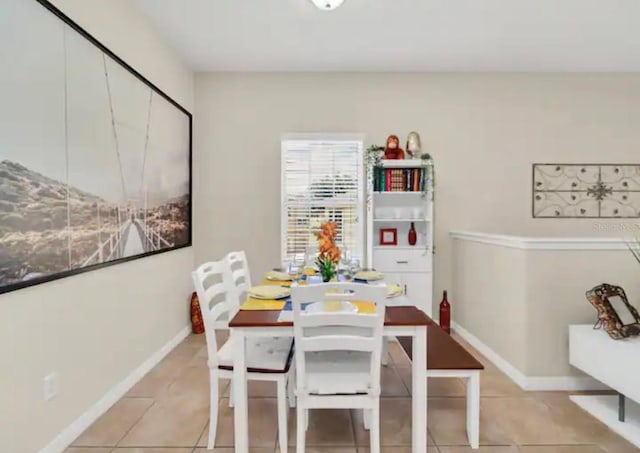 view of tiled dining area