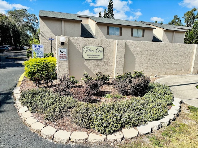 view of community sign