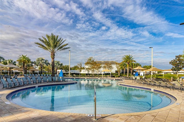 view of pool with a patio area