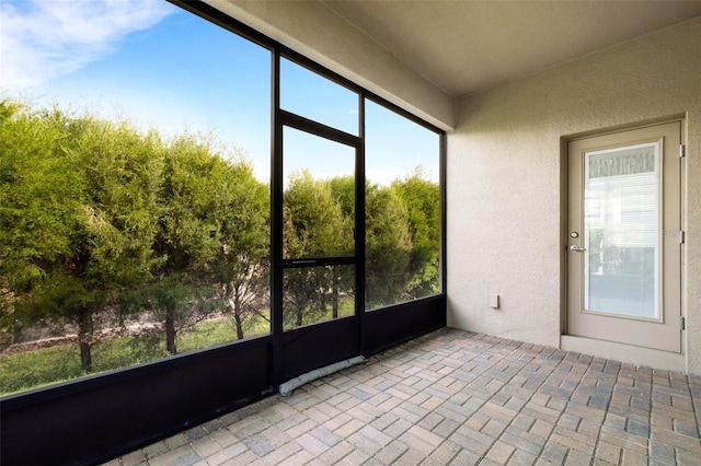 view of unfurnished sunroom