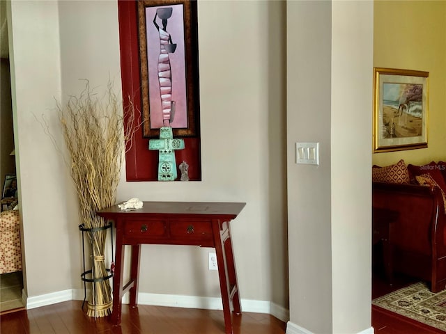 interior details with wood-type flooring