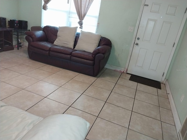 view of tiled living room