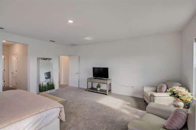 bedroom featuring carpet