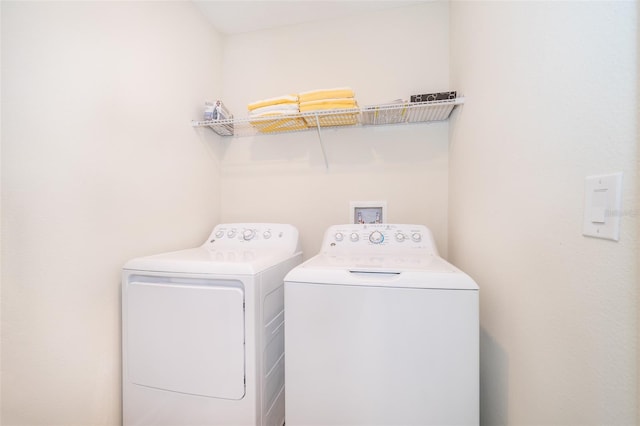 laundry area featuring washer and dryer