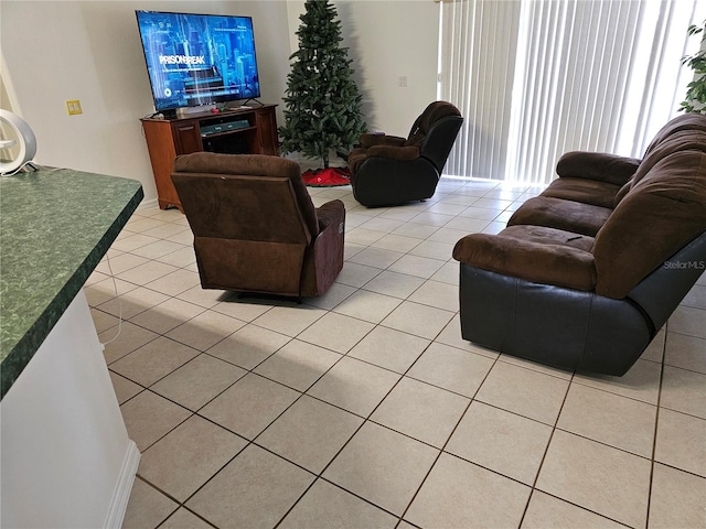 view of tiled living room