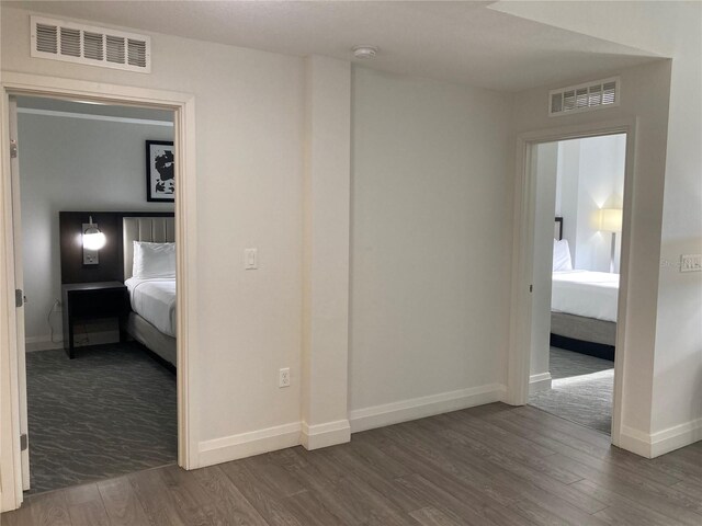 hall featuring dark hardwood / wood-style flooring