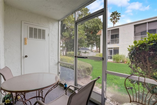 view of sunroom