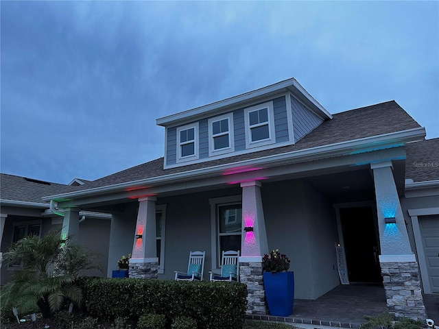 view of front of property featuring a porch