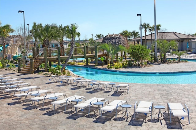 view of pool with a patio