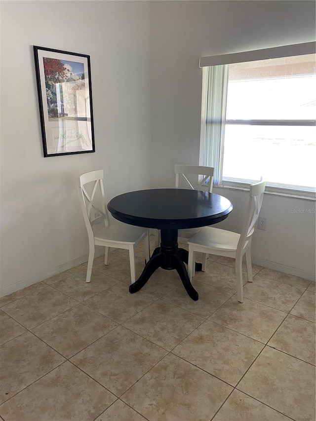 view of tiled dining area