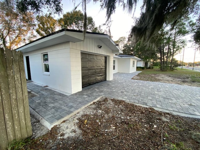 view of garage