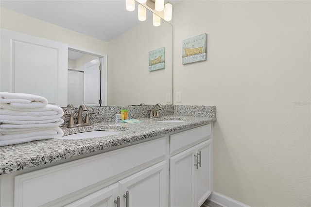 bathroom featuring dual bowl vanity