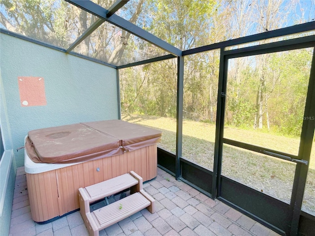 view of unfurnished sunroom