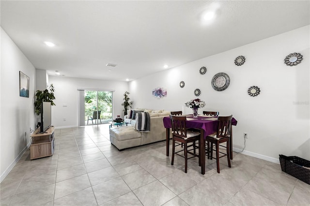 view of tiled dining area