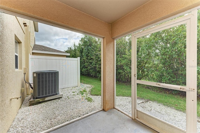 view of unfurnished sunroom