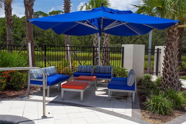 view of terrace featuring outdoor lounge area