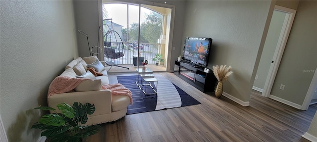 living room featuring hardwood / wood-style flooring