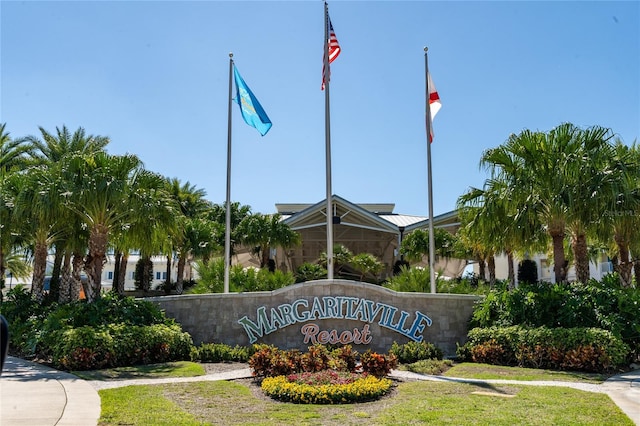 view of community sign