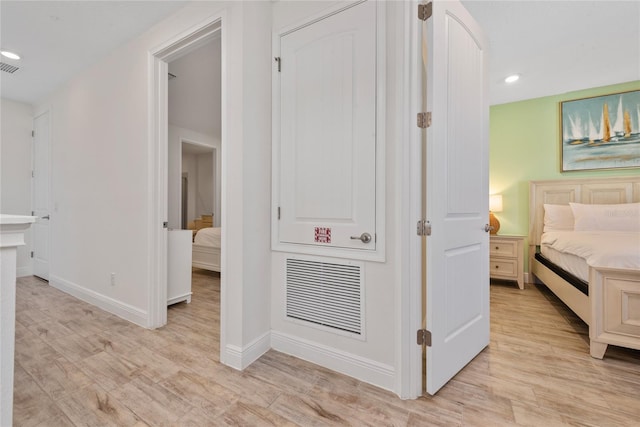 interior space with light hardwood / wood-style floors