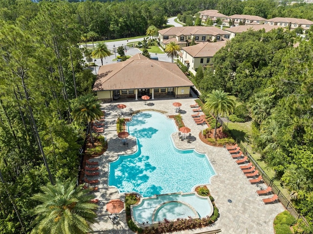 view of pool with a patio area