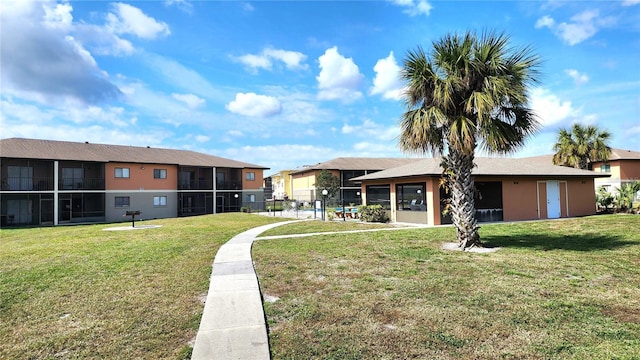 view of front of house with a front lawn