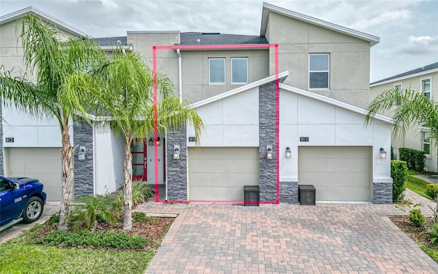 view of front of house with a garage