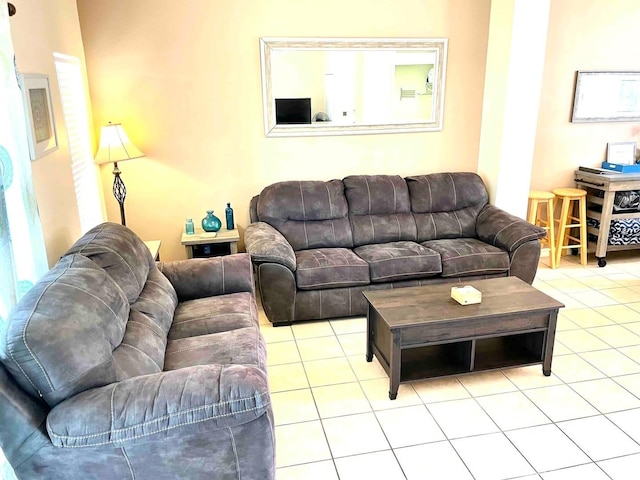 view of tiled living room