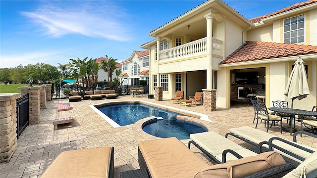 view of pool featuring a patio