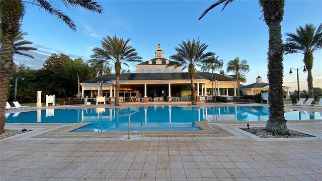 view of pool featuring a patio area