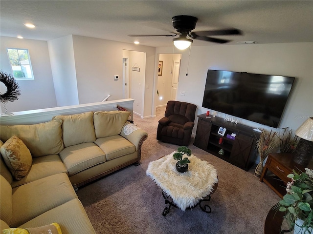 view of carpeted living area