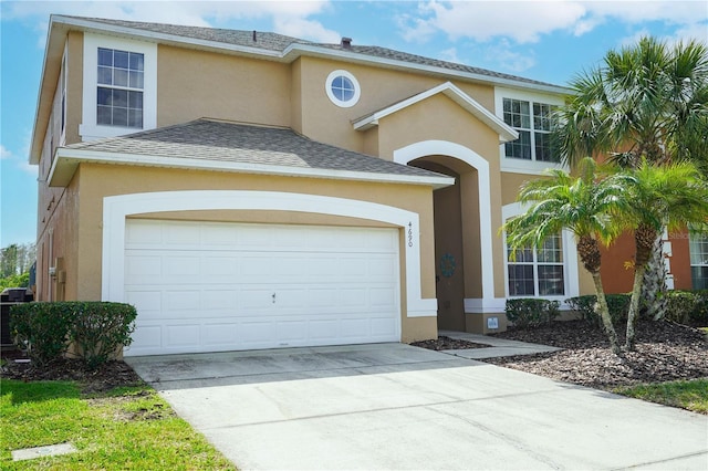 view of front facade with a garage