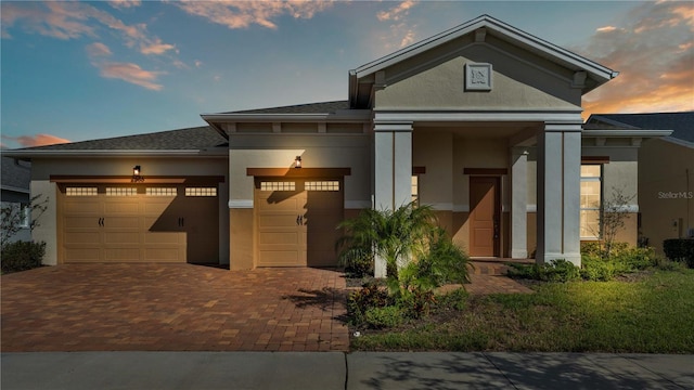 view of front of home featuring a garage