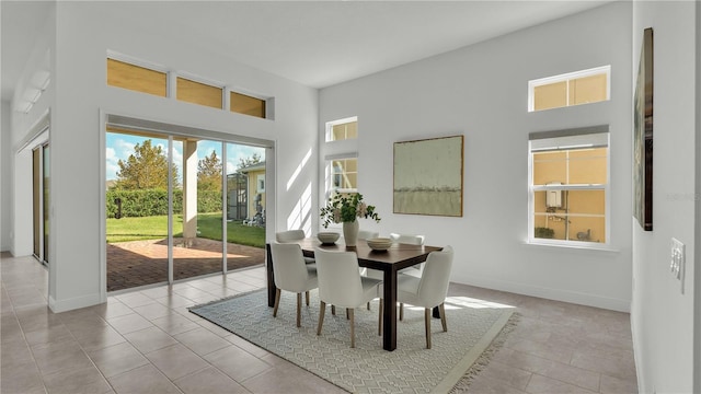 view of tiled dining area