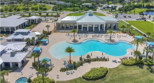 view of pool featuring a patio