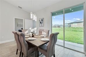 dining area featuring light hardwood / wood-style flooring