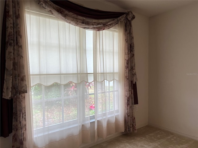 carpeted spare room featuring plenty of natural light