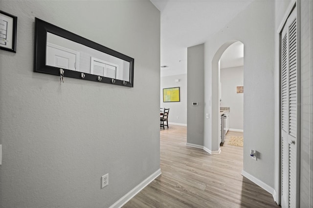 hall featuring light hardwood / wood-style flooring