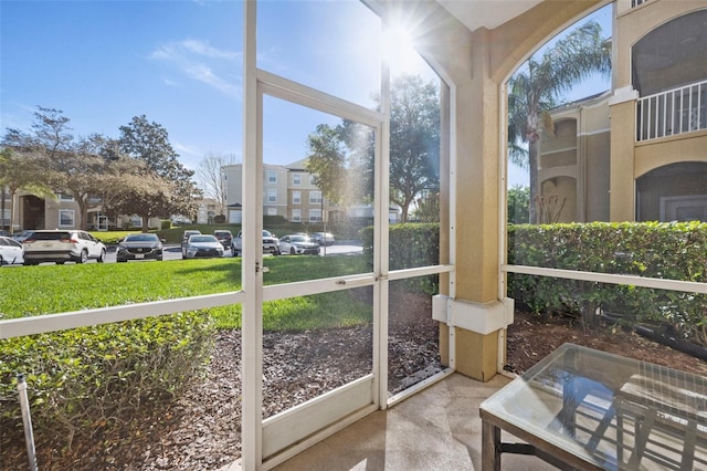 view of sunroom