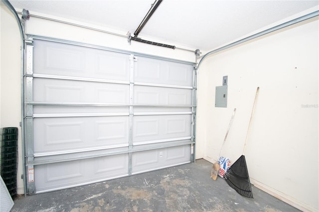 garage with electric panel