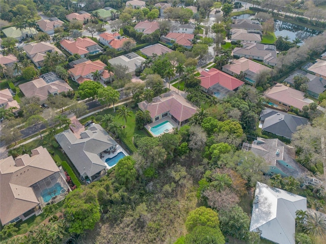 drone / aerial view with a residential view