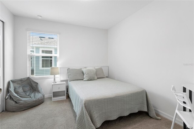 carpeted bedroom with multiple windows