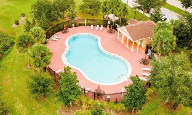 view of pool featuring a patio