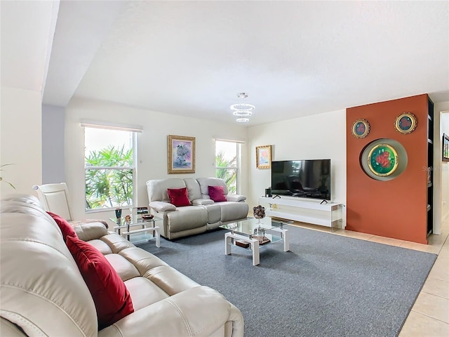 view of tiled living room