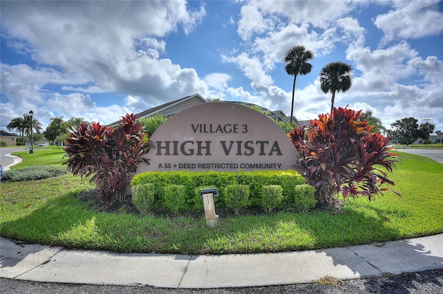 view of community sign